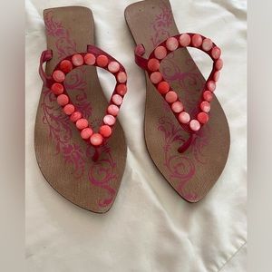 Pink beaded Mehandi sandals